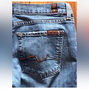 7 For All Mankind Jeans Medium Wash Low Rise Bootcut Jeans Size 28